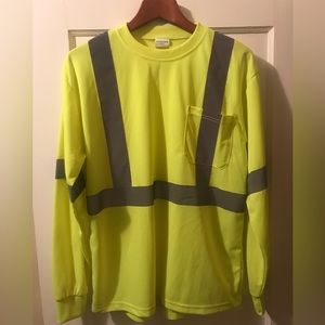 Mens Safety Yellow Hi-Vis Long Sleeve T-Shirt